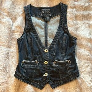 Sexy as hell fitted denim Guess vest M, there’s no quality like this anymore!